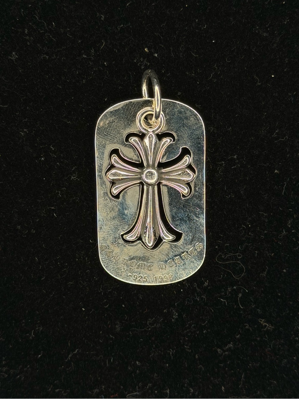 Chrome Hearts Floral Cross Dog Tag Unisex Pendant
